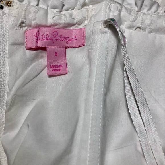 Lilly Pulitzer Betsey White Large Circle Eyelet Strapless Dress Sz 8 - Picture 5 of 10